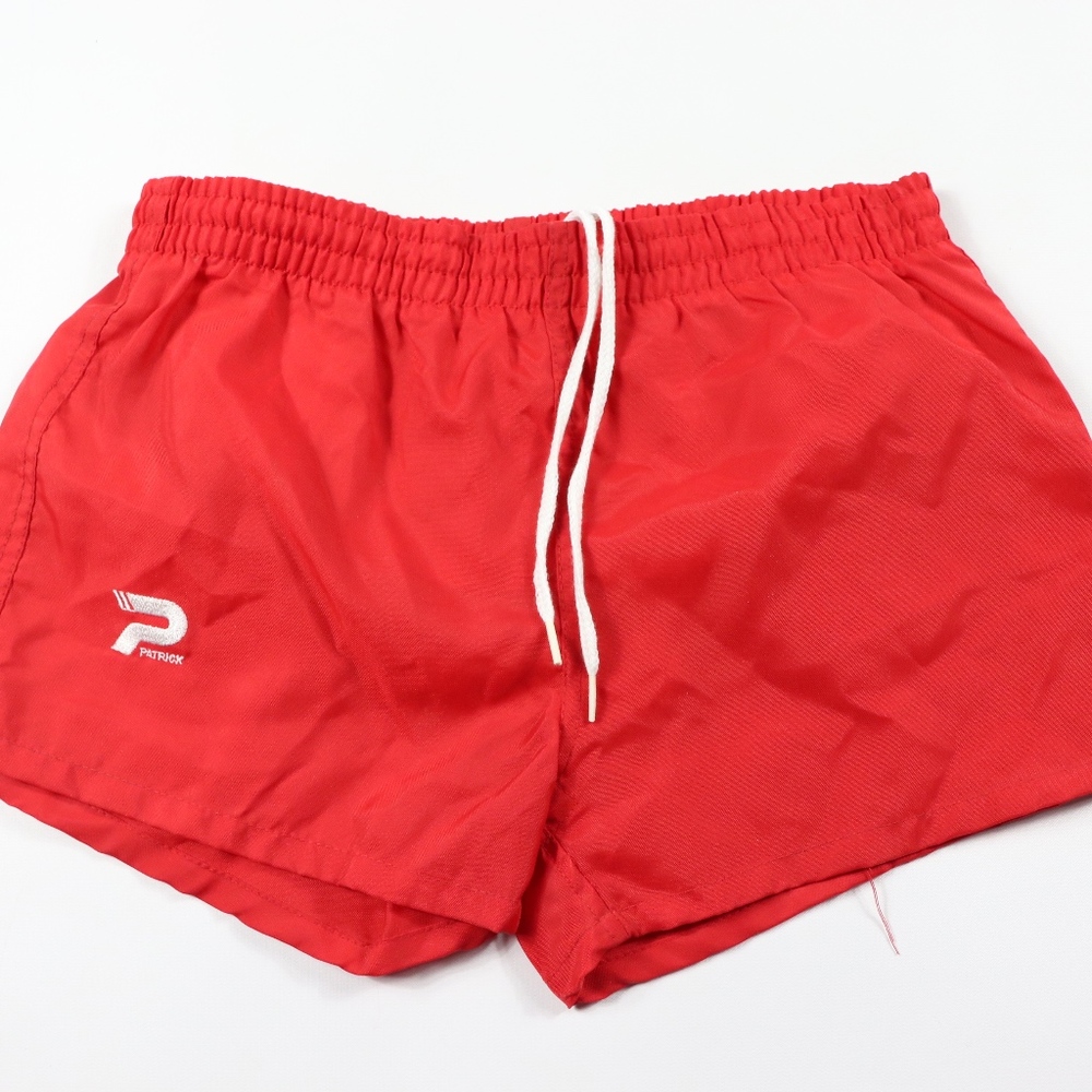 80s New Patrick Youth Large Soccer Shorts Red